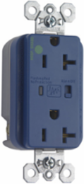 Hospital-Grade Surge Protective Duplex Receptacle 20A 125V Blue 1.75 Inch Width
