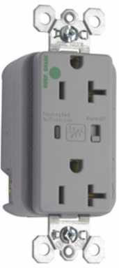20A 125V Hospital-Grade Surge Protective Duplex Receptacle, Gray, 2.8 Inch Height, 1.75 Inch Width
