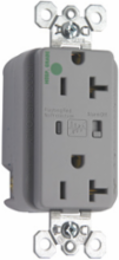 20A 125V Hospital-Grade Surge Protective Duplex Receptacle, Gray, 2.8 Inch Height, 1.75 Inch Width