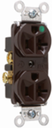 20A 125V Hospital-Grade Compact Duplex Receptacle, Matte Brown, 3.281 Inch Height