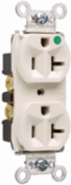 20A 125V Heavy Duty Hospital-Grade Duplex Receptacle, Light Almond, 1.322 Inch Width