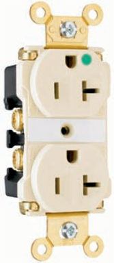 Extra Heavy Duty Hospital Grade LED Receptacle 20A 125V 2.75 Inch Height