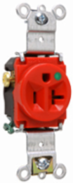 20A 125V Heavy Duty Hospital-Grade Single Receptacle, 3.68 Inch Height, Red