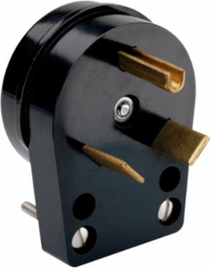 Double-Pole Tamper-Resistant Plug, 30A, 125V, Black