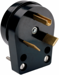 Double-Pole Tamper-Resistant Plug, 30A, 125V, Black