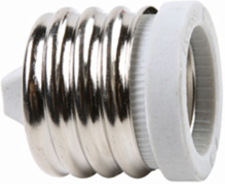 Mogul to Medium Socket Adapter, 250V 600W, White, 1.66 Inch Diameter