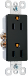 Decorator Duplex Receptacle, 15A 125V, Side & Speedwire, Black, 3.31 Inch Height