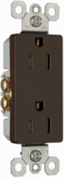 Tamper-Resistant Receptacle, 15 Amp, 125 Volt, Brown, 1.29 Inch Width