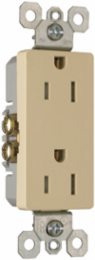 Decorator Tamper-Resistant Receptacle, 15 Amp, 125 Volt, Ivory, 3.812 Inch Height