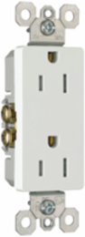 Decorator Tamper-Resistant Receptacle, 15 Amp, 125 Volt, White, 3-3/4 Inch Height