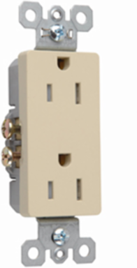 Weather-Resistant Duplex Receptacle 15A, 125V, Brown, 1.29 Inch Width
