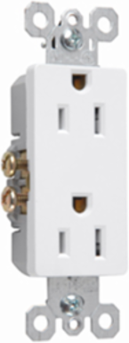 Sierraplex Receptacle 15 Amp 125 Volt White, Screw Terminal, 3 Wires
