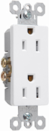 Sierraplex Receptacle 15 Amp 125 Volt White, Screw Terminal, 3 Wires