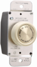 Rotary Fan Speed Control, 1.5A, 3-Speed, Ivory, UL and CSA Listed