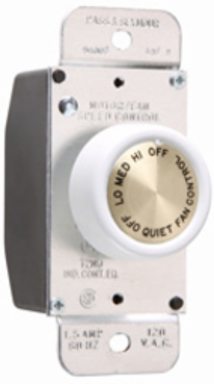 Rotary Fan Speed Control 1.5A 3-Speed White Matte