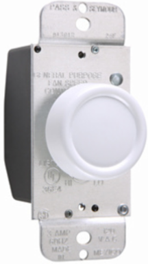 Rotary Fan Speed Control, 3 Amp Full Range, White Matte Finish
