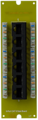 6-Port Cat 6 Patch Panel, Custom MDU Mount, 1.75 Inch Height, RoHS Compliant
