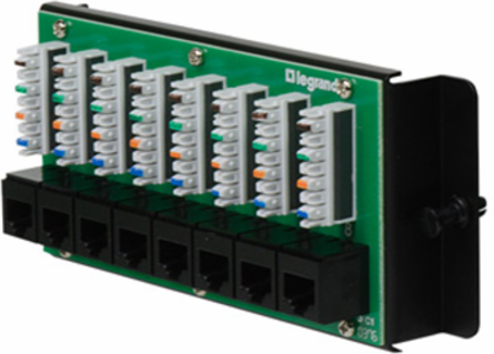 8 Port Cat5e Network Interface Module, 6.41 Inch Height, 2.9 Inch Width, T568A Wiring