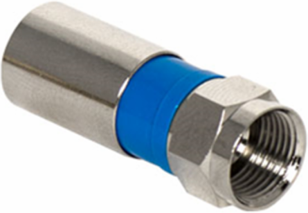 Compression RG6U/Q F Plug, Water-resistant, 0.87 lbs, F-Type Coax