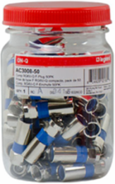 Compression RG6U/Q F Plug, Water-resistant, 0.87 lbs, F-Type Coax