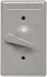 Cast Weatherproof Toggle Switch Cover, 2.8 Inch x 4.5 Inch, Gray, Die-Cast Zinc