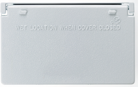 Weatherproof GFCI Cover, 4.56 Inch Width, Cast Metal, Self-Closing, White