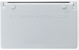 Weatherproof GFCI Cover, 4.56 Inch Width, Cast Metal, Self-Closing, White