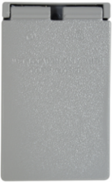 1-Gang Weatherproof Cover 2.125 Inch Power Outlet, Vertical, Gray, Cast Metal