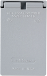 Cast Weatherproof Cover Single Receptacle 1 Gang Vertical, Gray