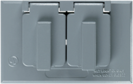 Cast Weatherproof Cover Duplex Receptacle Horizontal, Bronze, 1 Gang