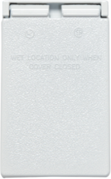 Weatherproof Duplex Receptacle Cover, Vertical, White, Cast Metal