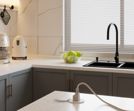 Kitchen Countertop Outlet Lid, Matte White