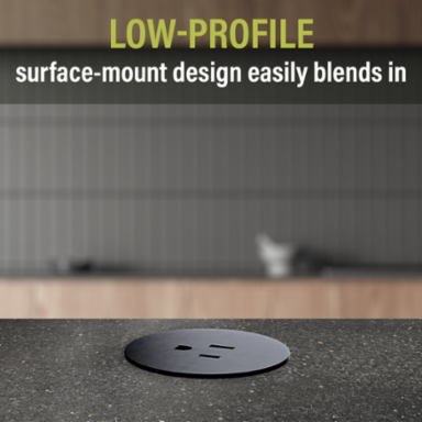 Kitchen Countertop Outlet, 15A, Matte Black