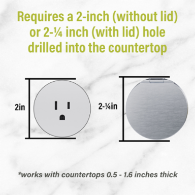 Kitchen Countertop Outlet, 15A, Matte Black