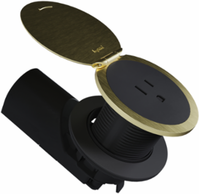 Kitchen Countertop Outlet, 15A, Matte Black