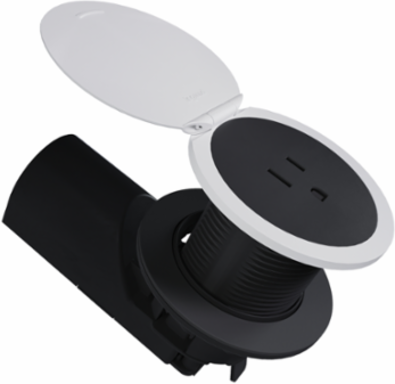 Kitchen Countertop Outlet, 15A, Matte Black