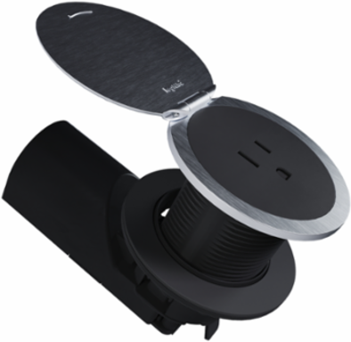 Kitchen Countertop Outlet, 15A, Matte Black