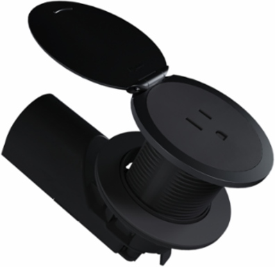 Kitchen Countertop Outlet, 15A, Matte Black