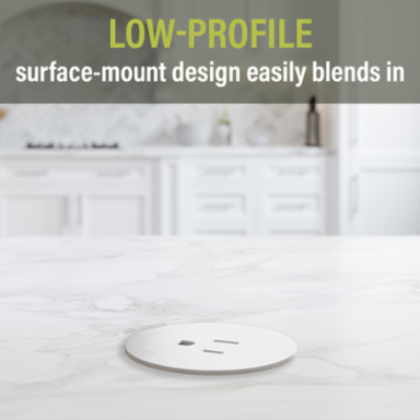 Kitchen Countertop Outlet, 15A, Matte White