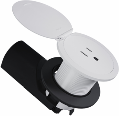 Kitchen Countertop Outlet, 15A, Matte White