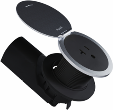 Kitchen Countertop Outlet, 20A, Matte Black