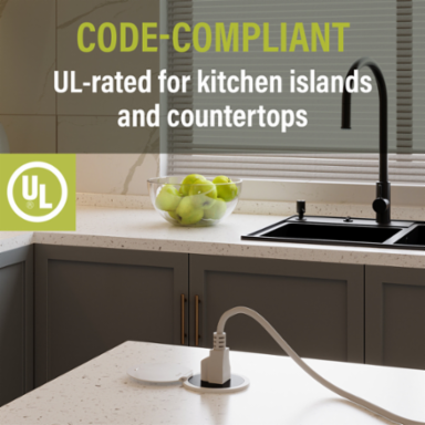 Kitchen Countertop Outlet, 20A, Matte Black