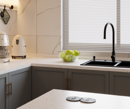 Kitchen Countertop Outlet, 20A, Matte Black