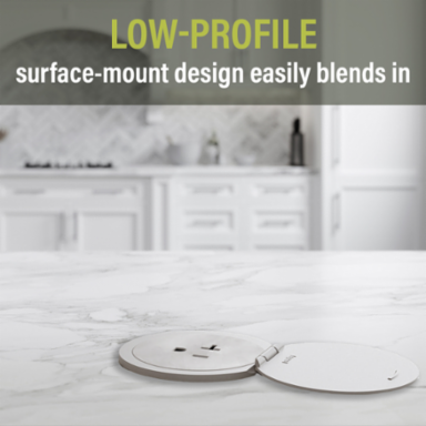 Kitchen Countertop Outlet, 20A, Matte White