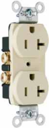 Commercial Spec Grade Duplex Receptacle, 20A 125V, Light Almond