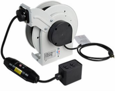 Cable Reel with Locking Outlet, 20 Amp, 12 AWG, 35 ft