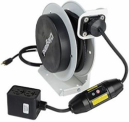 Cable Reel with Locking Outlet, 20 Amp, 12 AWG, 35 ft