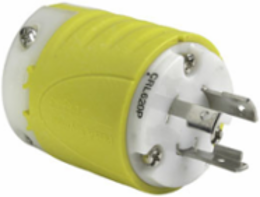 Turnlok 20A NEMA Plug L620 2.2 Inch Width, Corrosion Resistant Yellow