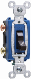 Commercial 3-Way Light Switch, 15A 120/277V, Brown, 1.25 Inch Width