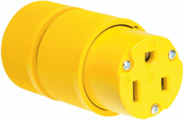 Gator Grip Connector, 2-Pole 3-Wire, 50A 250V, Yellow, 3.57 Inch Length
